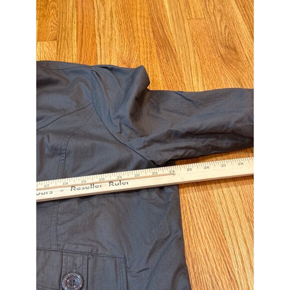 Womens Cropped Gray Jacket With Colorful Lining & Button Front 2X - Picture 6 of 9